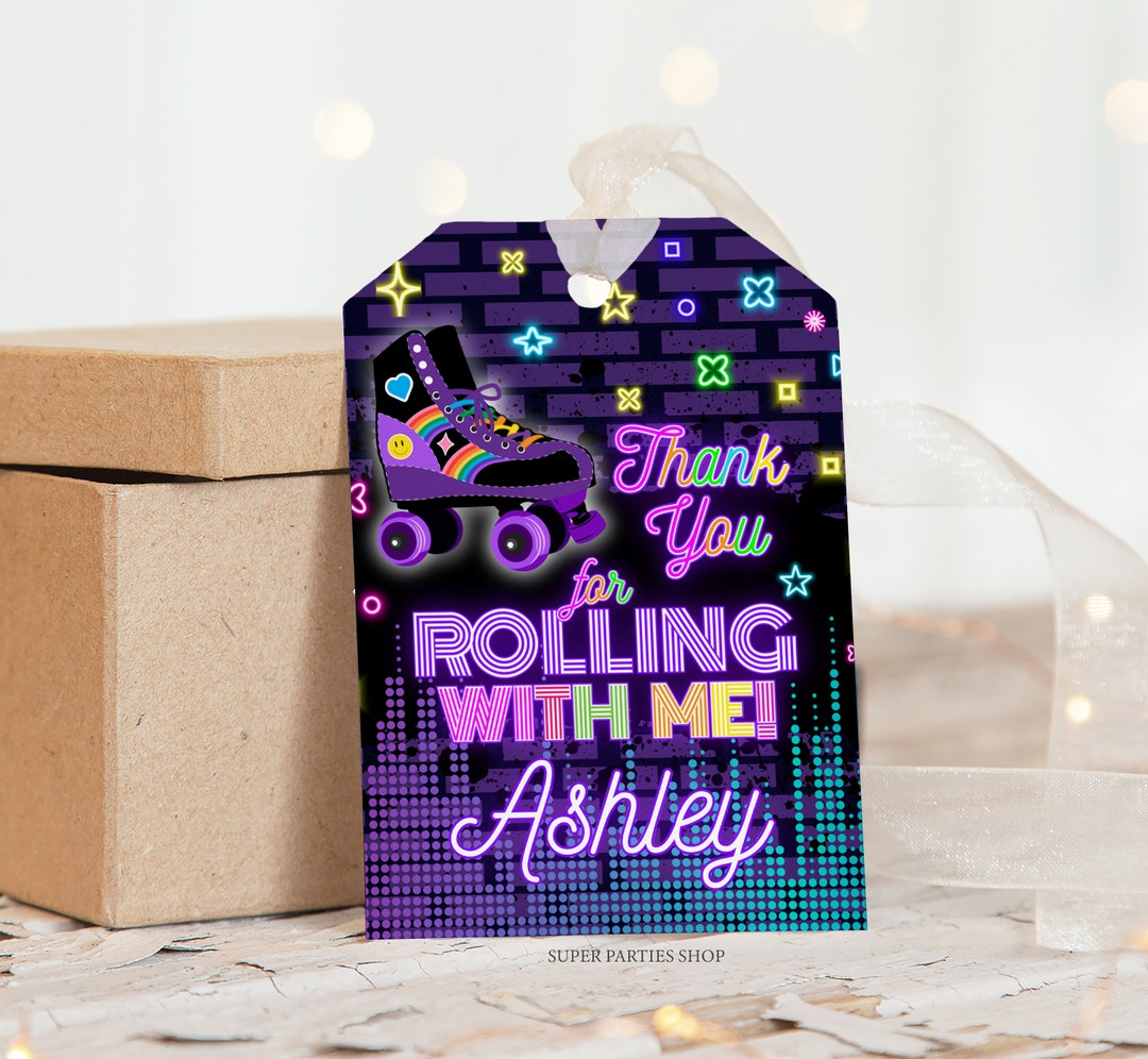 Roller Skate Favor Tag Label Roller Skates Favors Roller Etsy