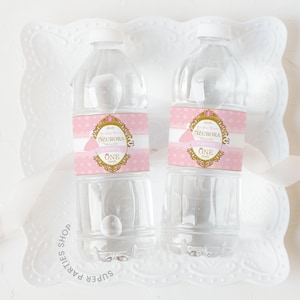 Princess Water Bottle Labels Printable Princess Baby Shower Favor ...