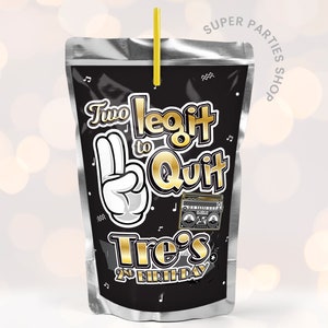 Two Legit To Quit CapriSun Two Legit To Quit Party Favor Two Legit To Quit Hip Hop 2nd Birthday Gold Hip Hop | Party Favors 90s DIGITAL ONLY