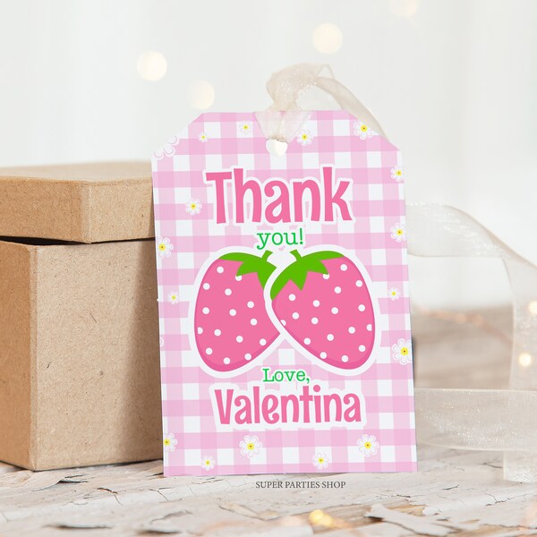 Strawberry Printable Thank you Tag Label, Thank you Sticker,Fruits tropical Birthday,mini Purell favors, second birthday Tutti frutti