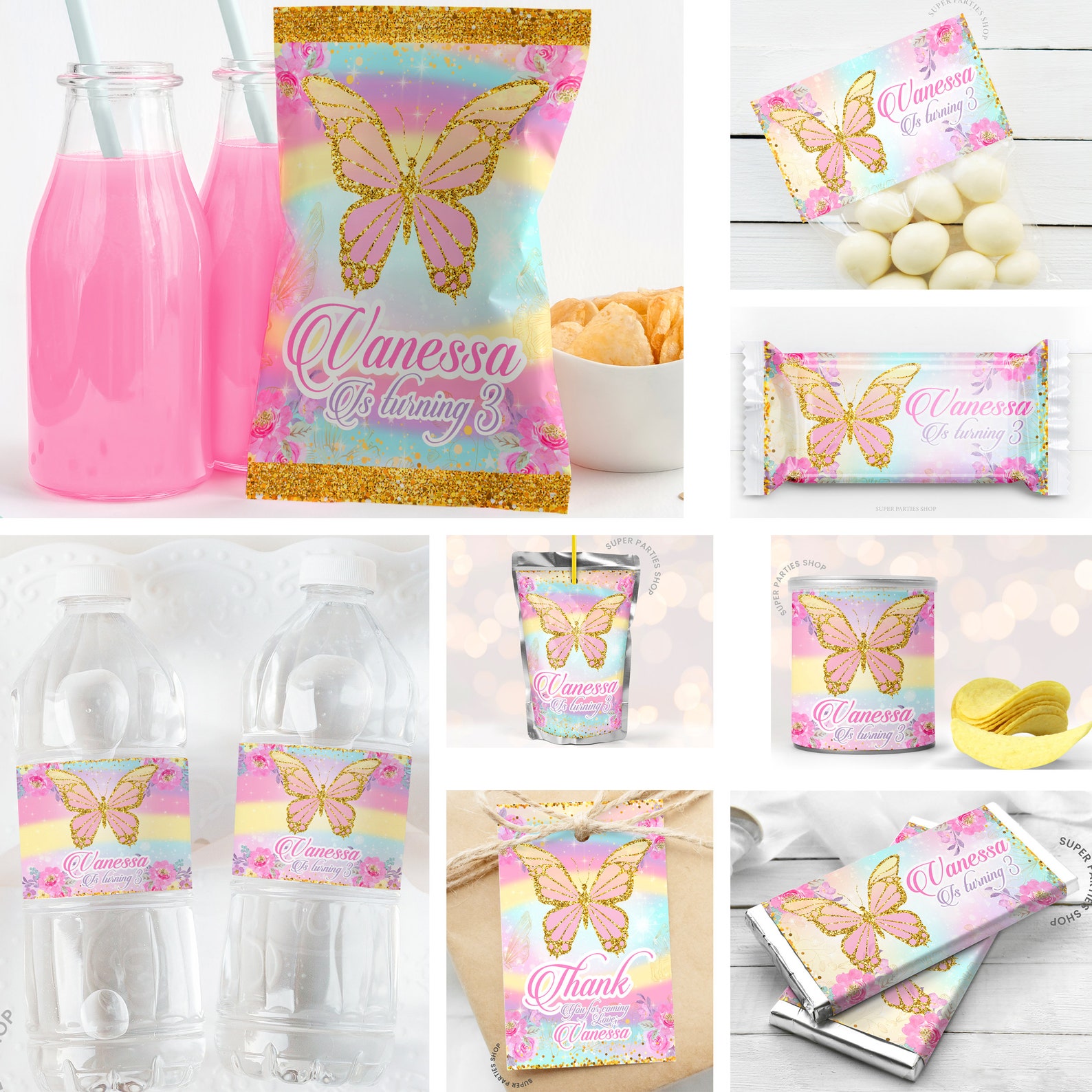 Butterfly Party Kit Printable Snack Treat Butterfly Bundle Etsy