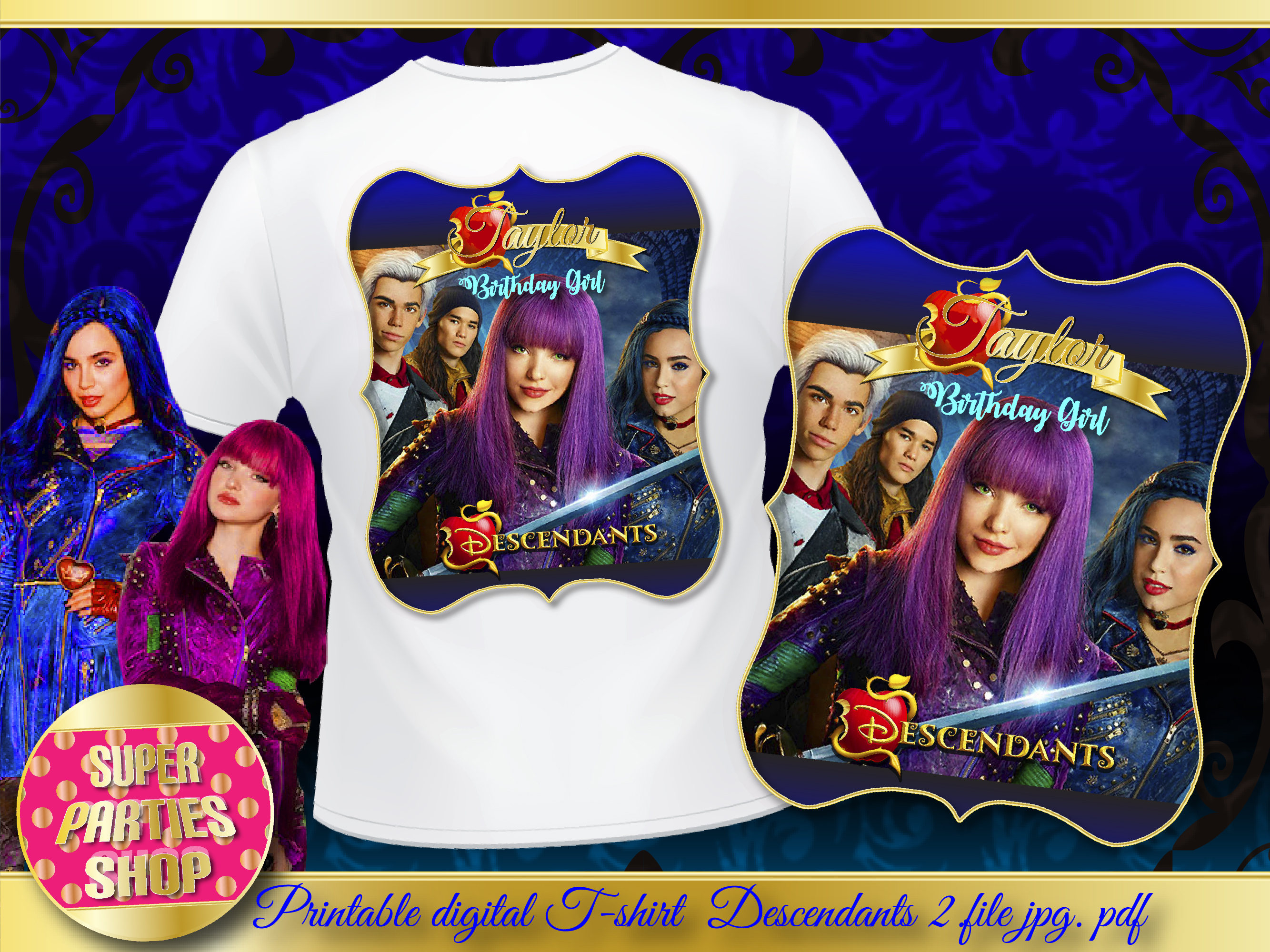 Shirt Printable Descendants 2 Party Digital Design T Shirt | Etsy