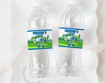 Golf Birthday Water Bottle label PRINTABLE,Labels Hole In One Golf 1st Birthday, Par-tee , Golf Decoration Party Favor ONLY DIGITAL