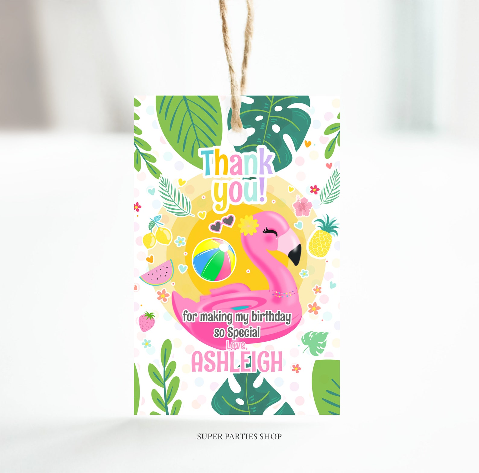 Flamingo Favor Tag Labels Printable Favor Bag Label - Etsy
