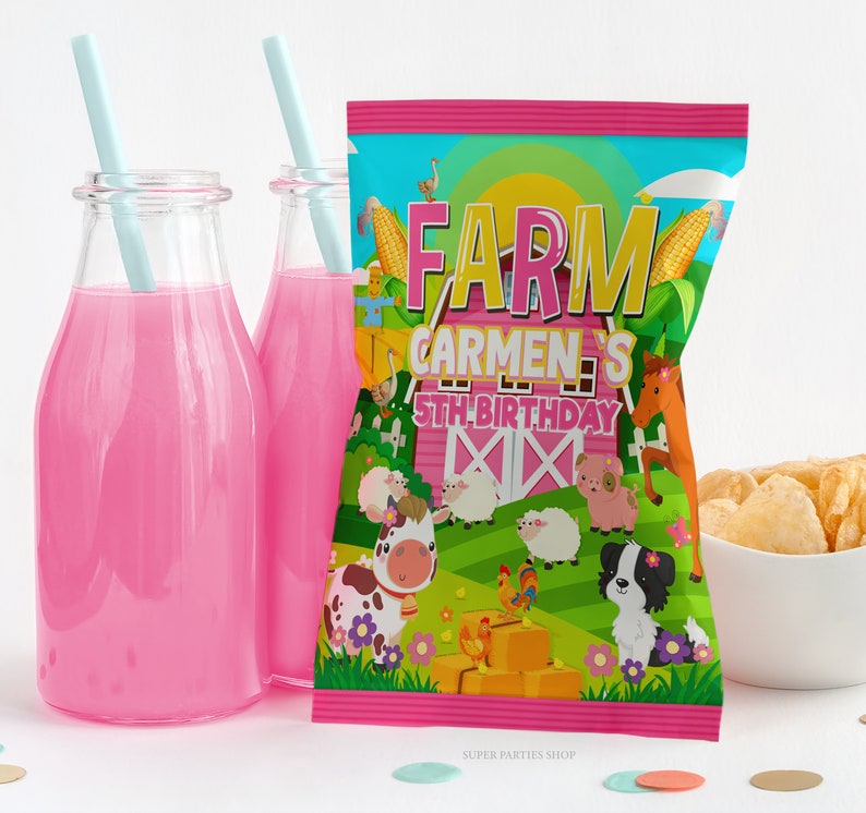 Farm Chip Bags Farm Chip Bag Template Farm Chipbag Editable Etsy