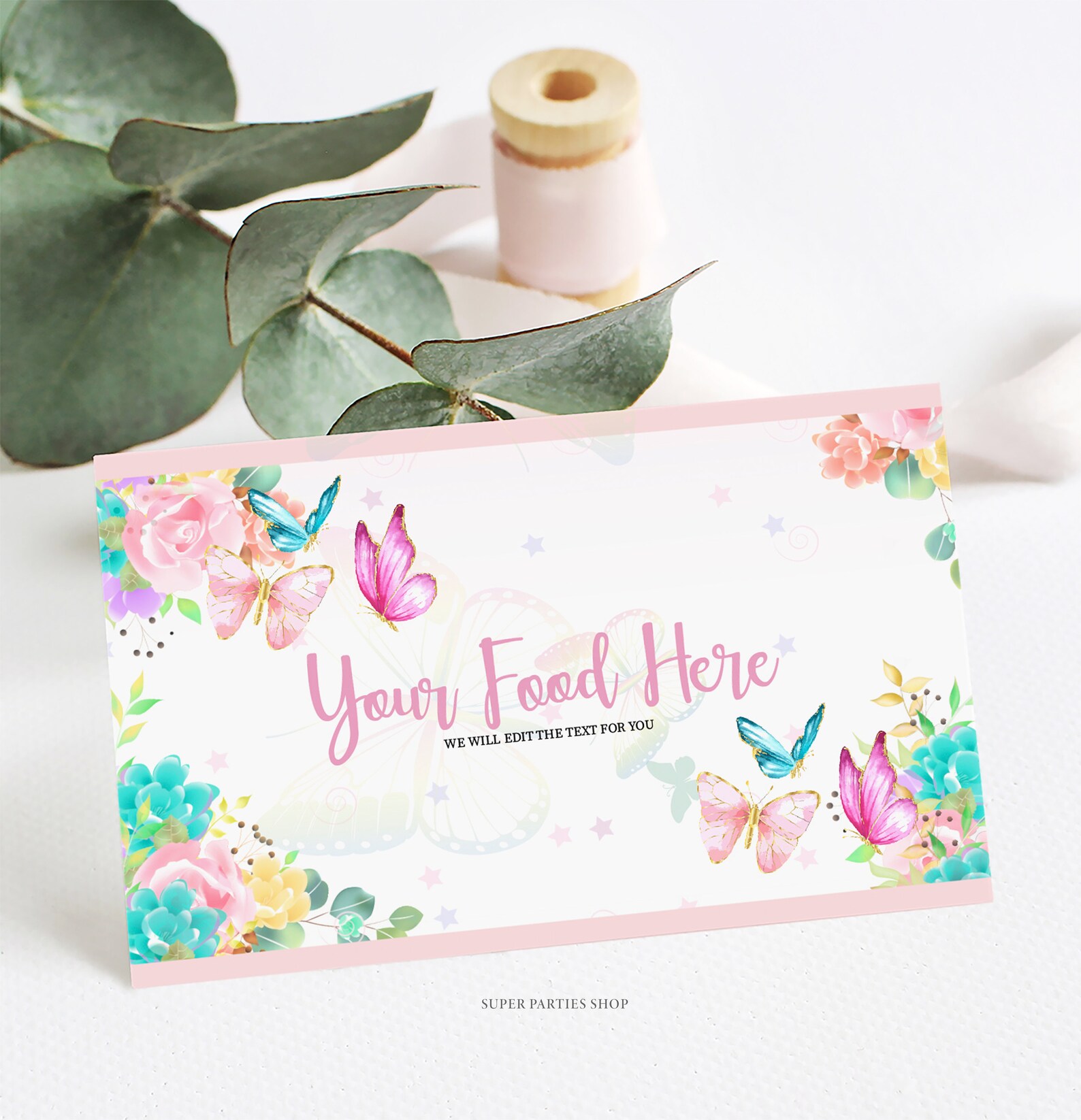 Butterfly Tent Card Printable Butterfly Food Label/butterfly Etsy