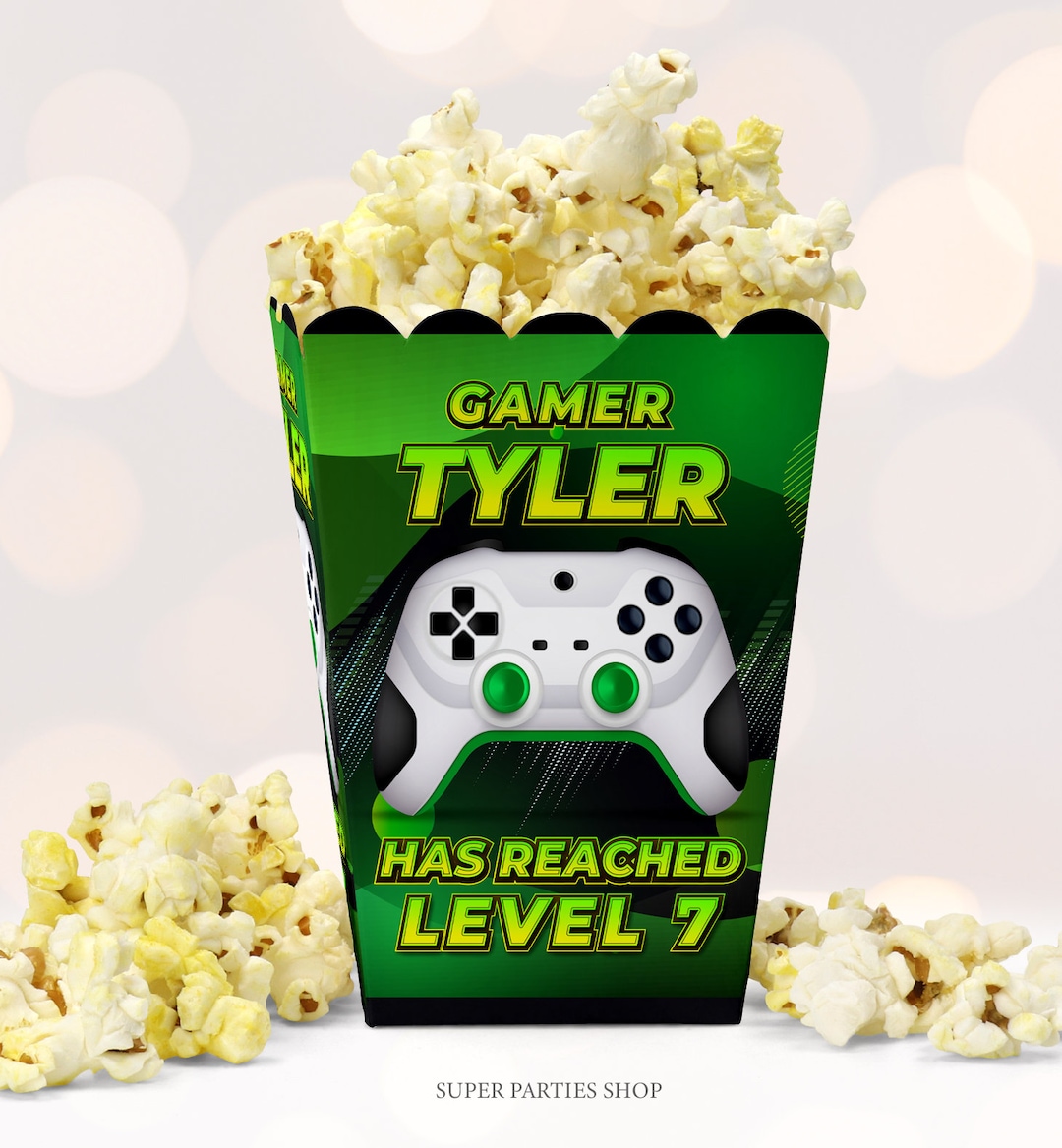 Gamer Popcorn Box Imprimable, Boîte de popcorn personnalisée