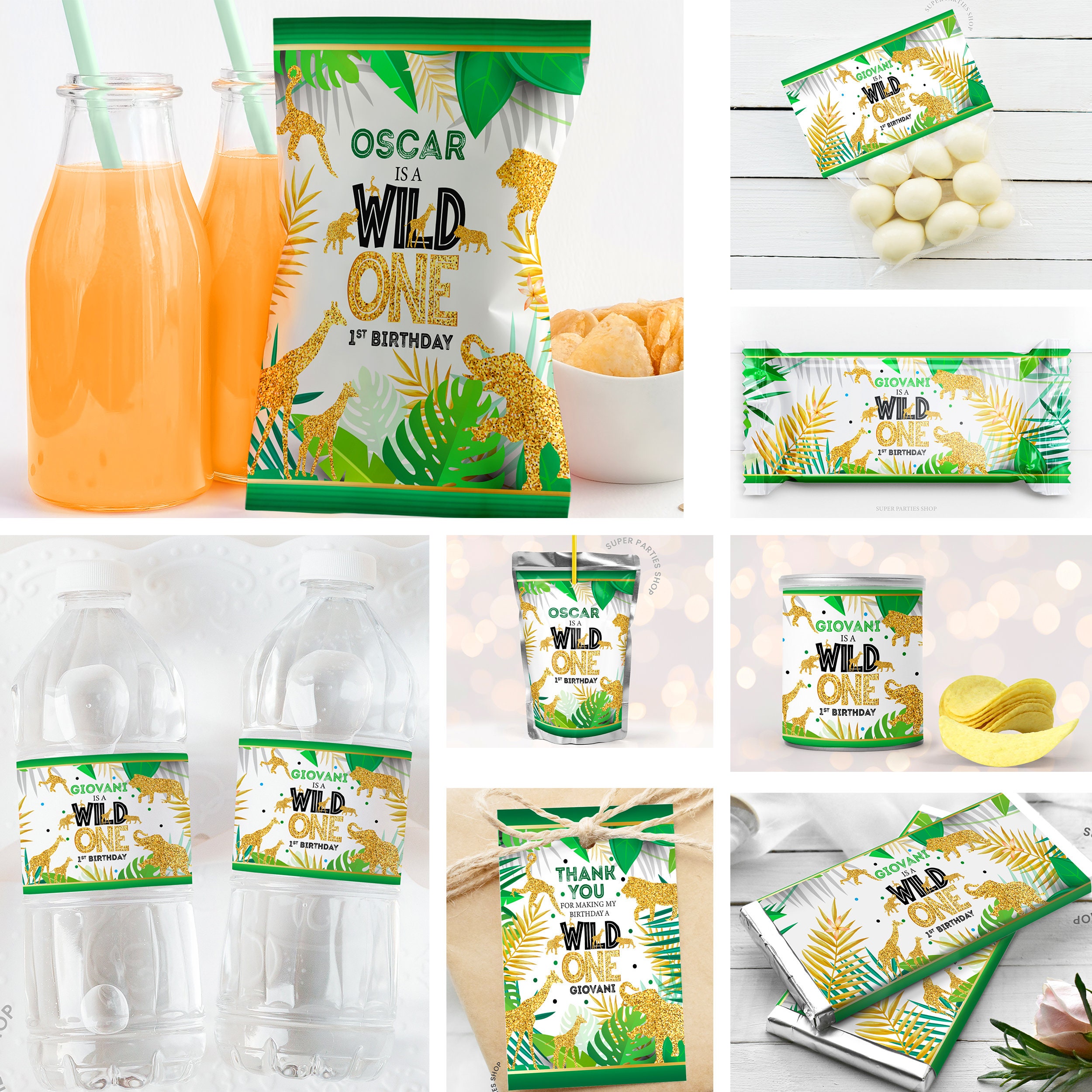 Jungle Party Bundle Printable , Snack Treat  Safari ,Wild one, Safari…