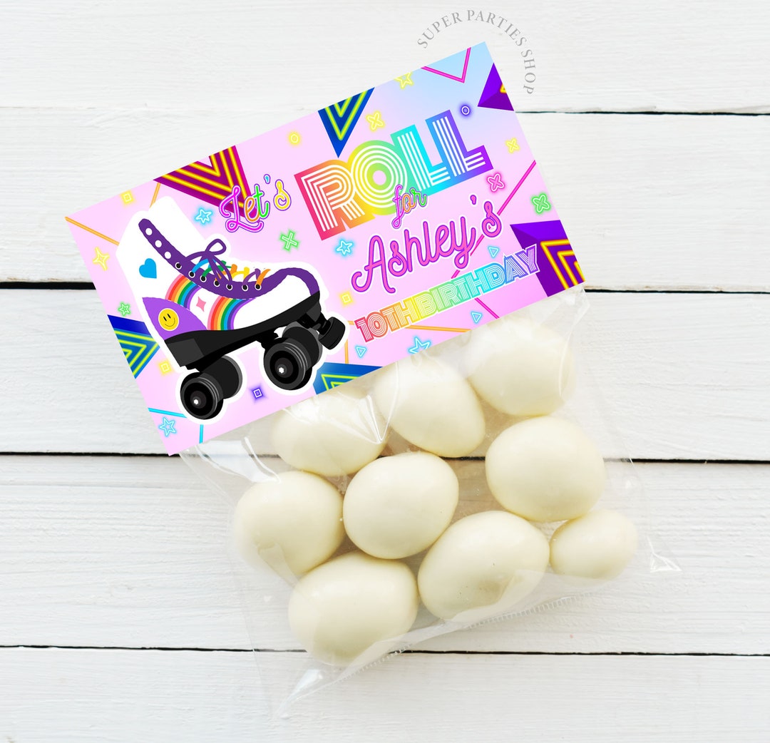 Roller Skate Candy Bag Topper Labels Roller Skates Favors Etsy
