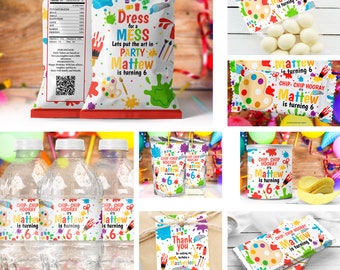 Art Party Kit Printable ,Paint, Snack Treat,Art Bundle Birthday Party,Paint party,art Painting Labesl, Art Party Favor decor DIGITAL