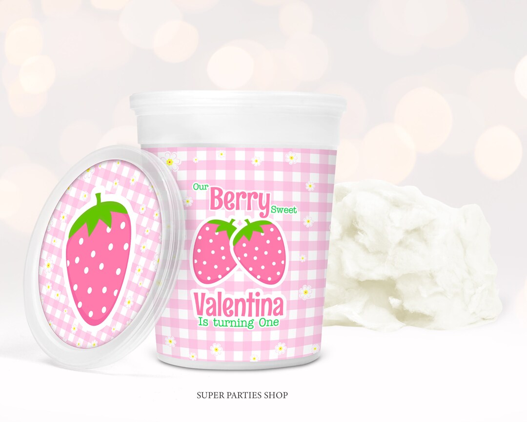 Strawberry Printable Cotton Candy Label, Cotton Candy Tub Label ,fruits