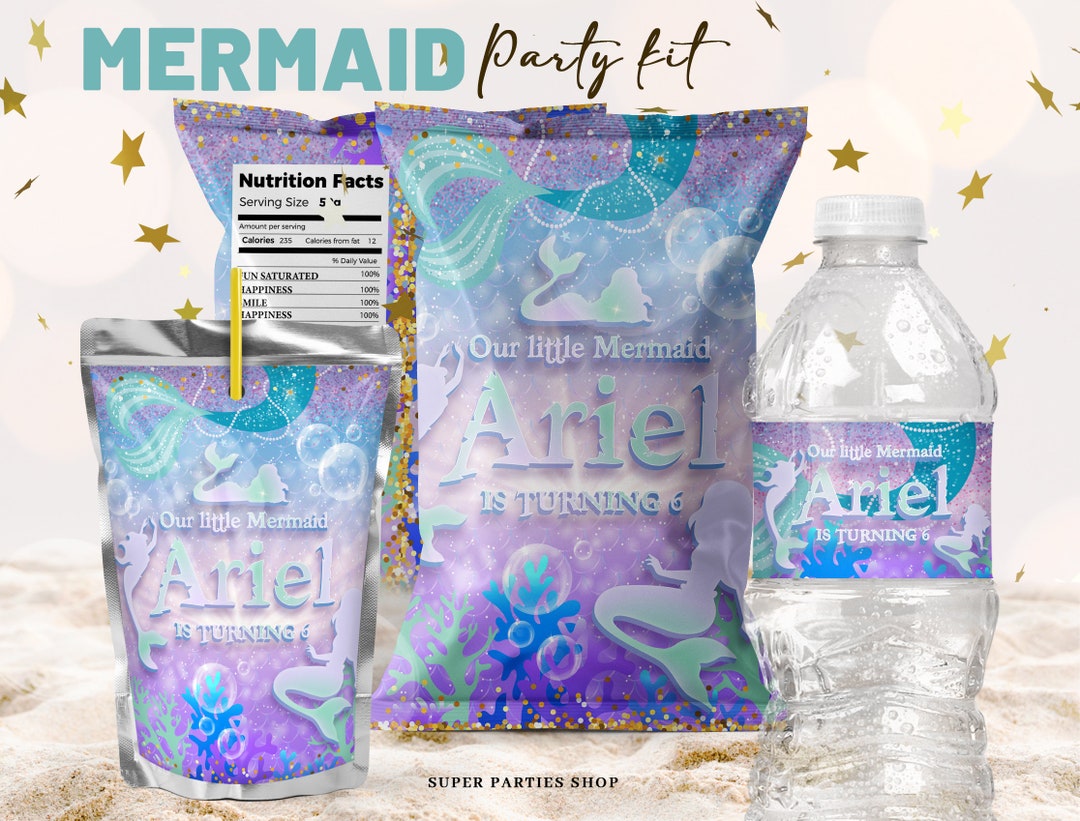 Mermaid Party Bundle Printable ,mermaid Favors, Potato Chip Bag ...