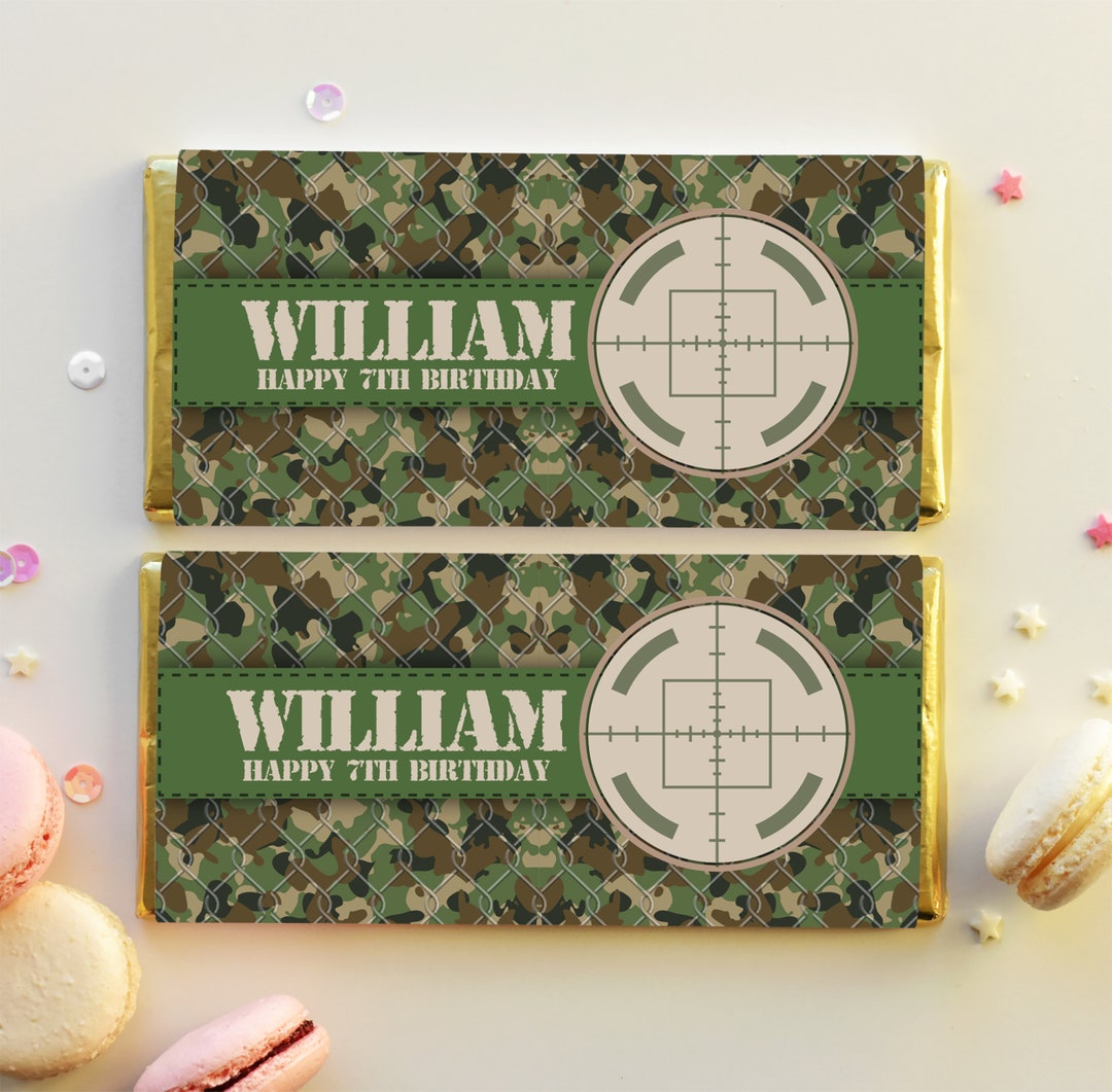 Camouflage Candy Bar Wrapper 1.55oz Printable, Camouflage Favor ...