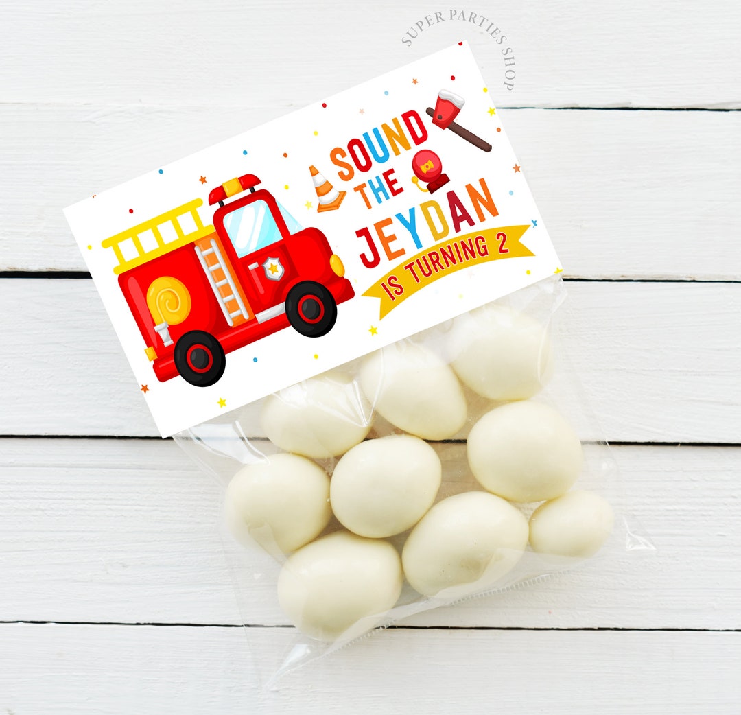 Firefighter Candy Topper Label Printable , Firetruck Potatoes