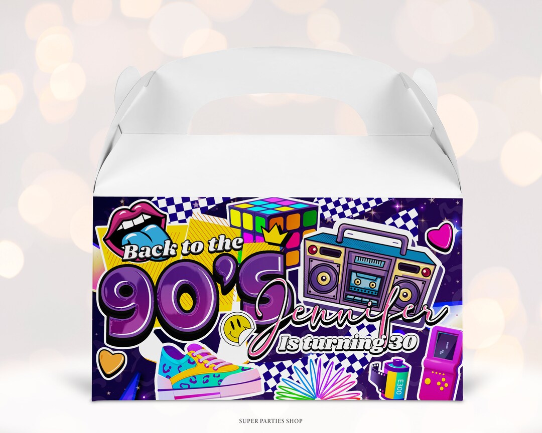 90s Printable Gable Box Snack Box Candy Box Throwback - Etsy