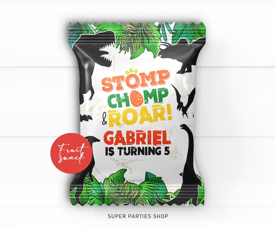 Dinosaur Fruit Snack Printable, Dino Birthday Party Fruit Snack