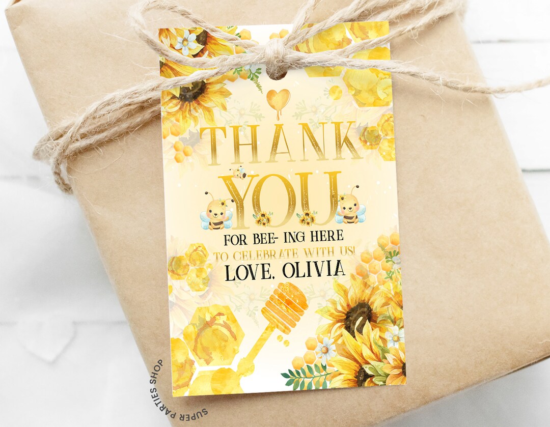 Honey Bee Favor Tag Labels Printable, Thank You Tag, Bumble Baby ...