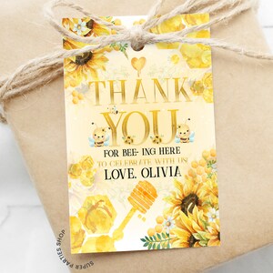 Honey Bee Favor Tag Labels Printable, Thank You Tag, Bumble Baby ...