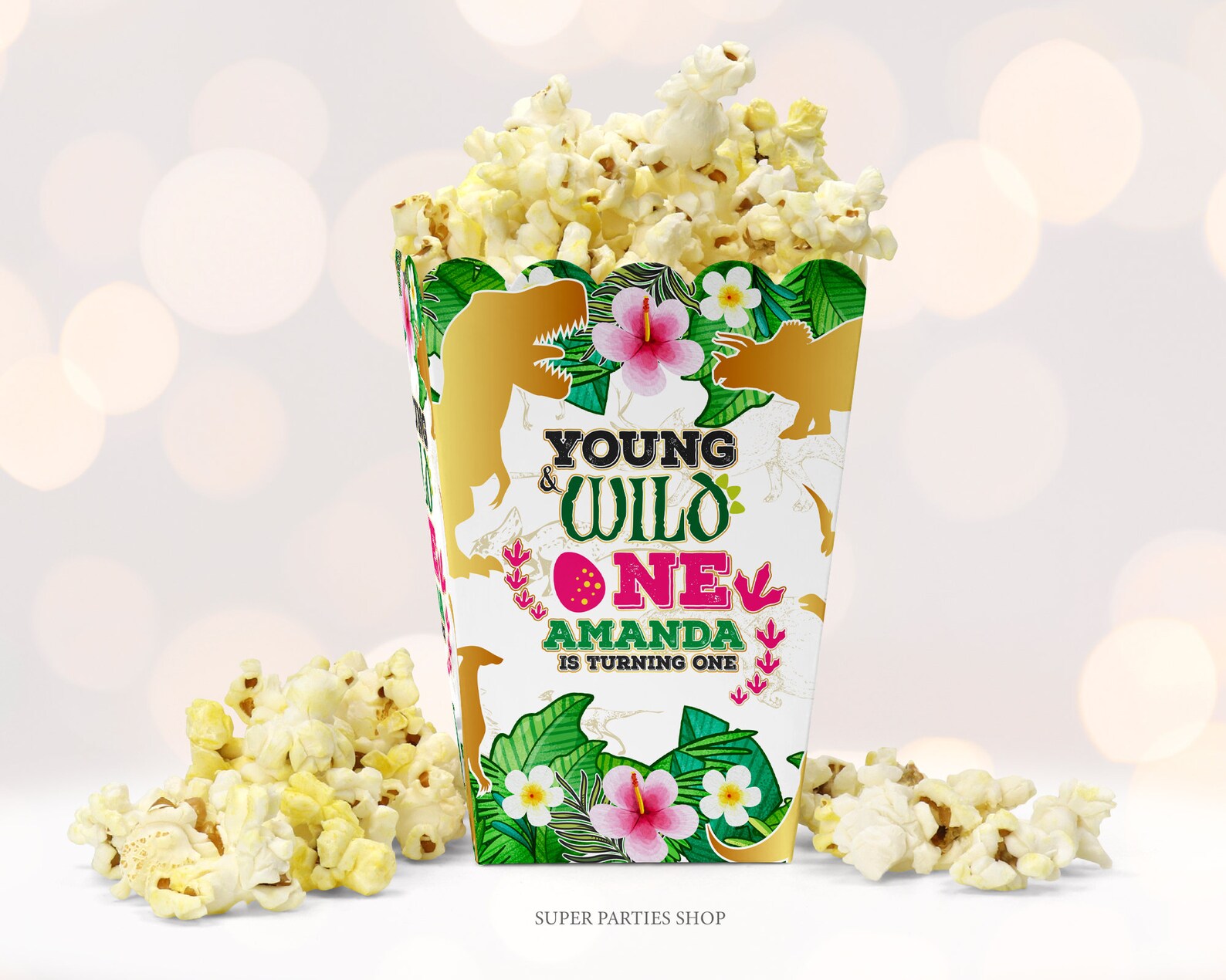 Dinosaur Popcorn Box Printable Dino Birthday Party Chip Bag - Etsy