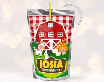 Farm Capri Sun Label Printable, Farm Boy Caprisun Template, farm Juice Pounch , chip bag template, DIGITAL ONLY , barnyard chips bag snack