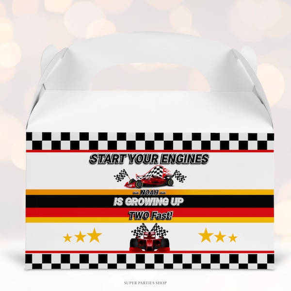Race Car Snack Box Etsy
