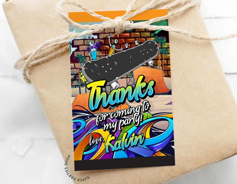 Skateboard Party Party Bundle Printable Skateboard Goody Bag Etsy