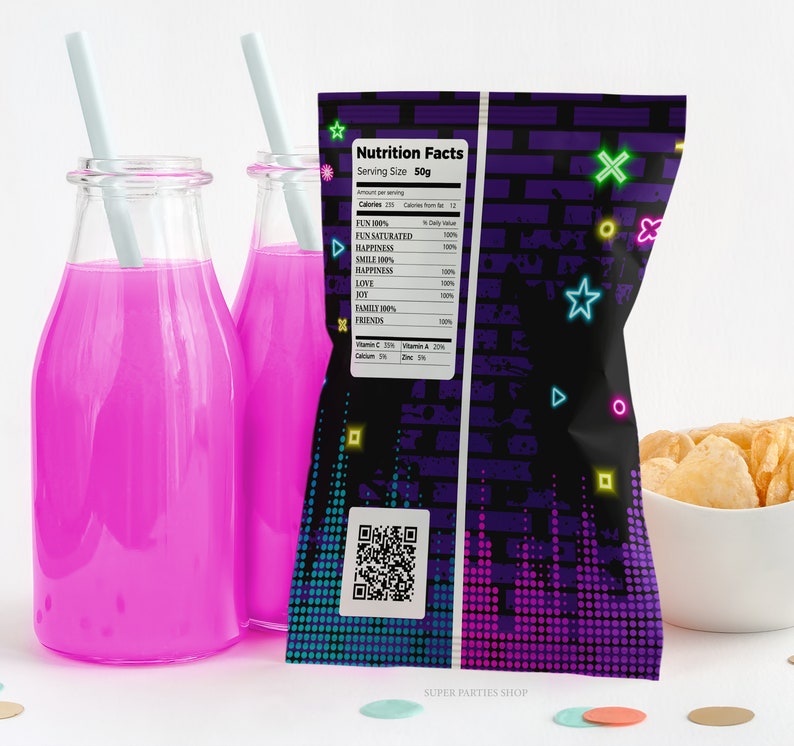 Roller Skate Chip Bag Printable Roller Skates Favor Bag Etsy