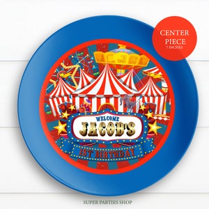 Circus Party Printable Center Piece Plate , Circus tent  birthday party Plate, Circus Carnival Plate , Circus Carnival decor