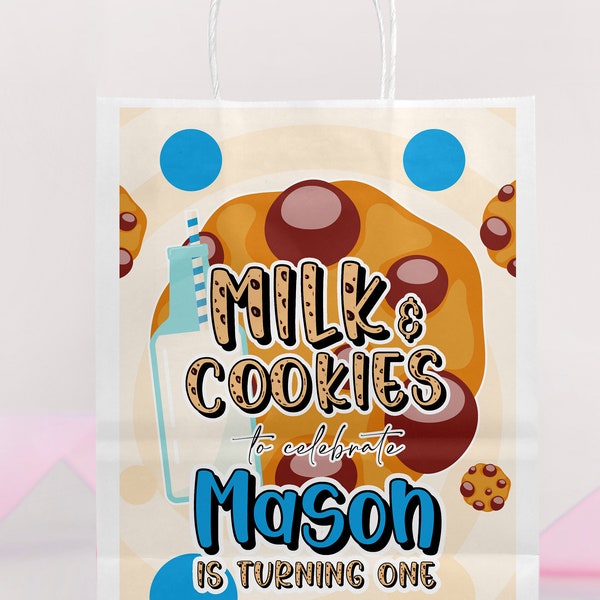 Cookie & Milk Treats Bag Labels Printable, Snack Treat , Cholcolate Chip Birthday, Cookie Baby Shower,Cookie Favor, DIGITAL ONLY