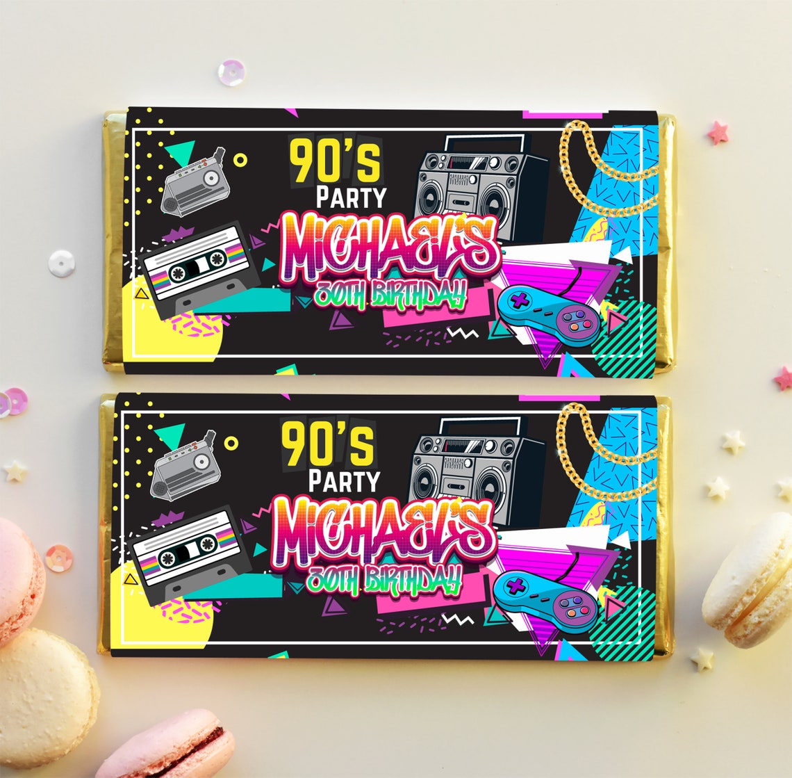 90s Printable Bundle Kit Printable Snack Bag Candy Bar - Etsy