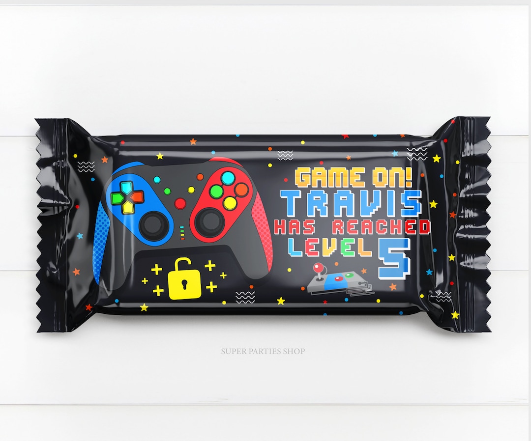 Gamer Rice Krispies Wrapper 0.78oz Printable, Custom Gamer Birthday ...