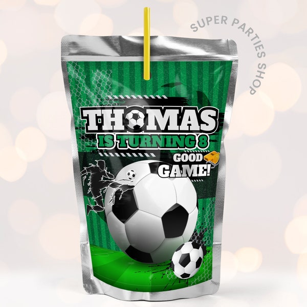 Soccer Party CapriSun Label, Juice Pouch Printable  - Soccer Wrapper, Soccer BirthdayFootball, Soccer Favor Party DIGITAL ONLY