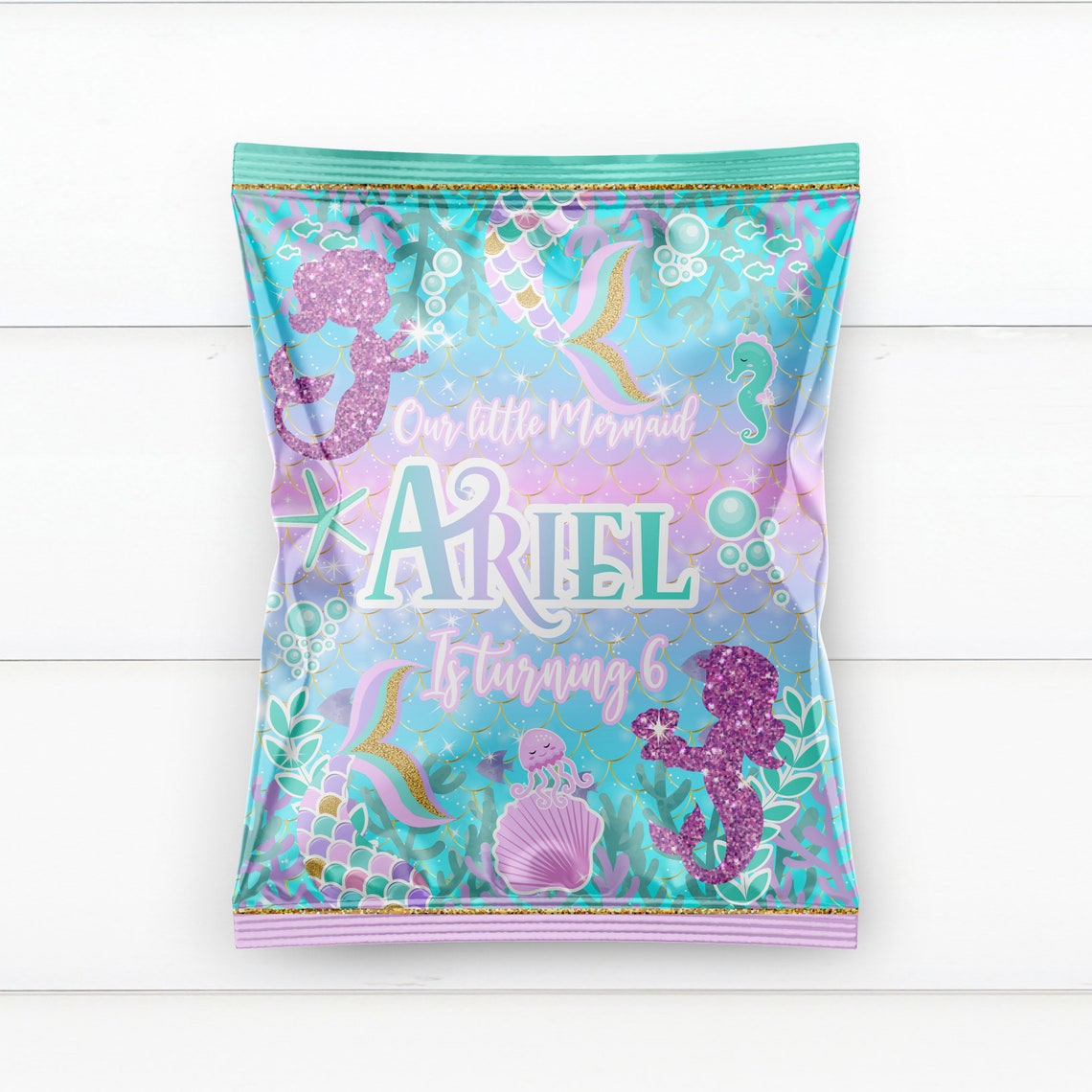 Mermaid Fruit Snack Wrapper mermaid treats birthday Snack Etsy