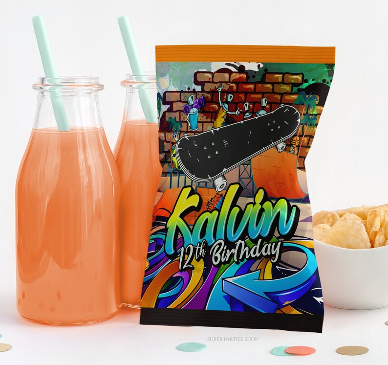 Skateboard Party Party Bundle Printable Skateboard Goody Bag Etsy