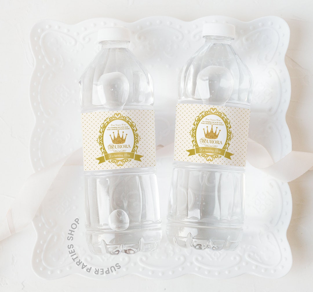 Princess Water Bottle Labels Printable Princess Baby Shower Favor Printable, Snack Treat ...