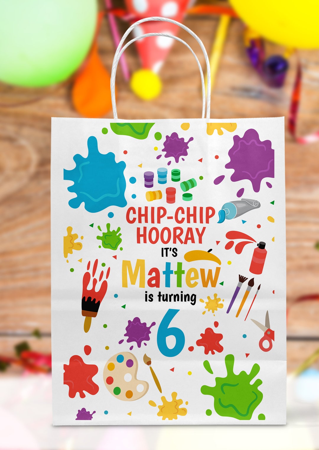 Art Party Goodie Bags Label Printable, Snack Treat,art Birthday Party,paint Party, Gift Bag