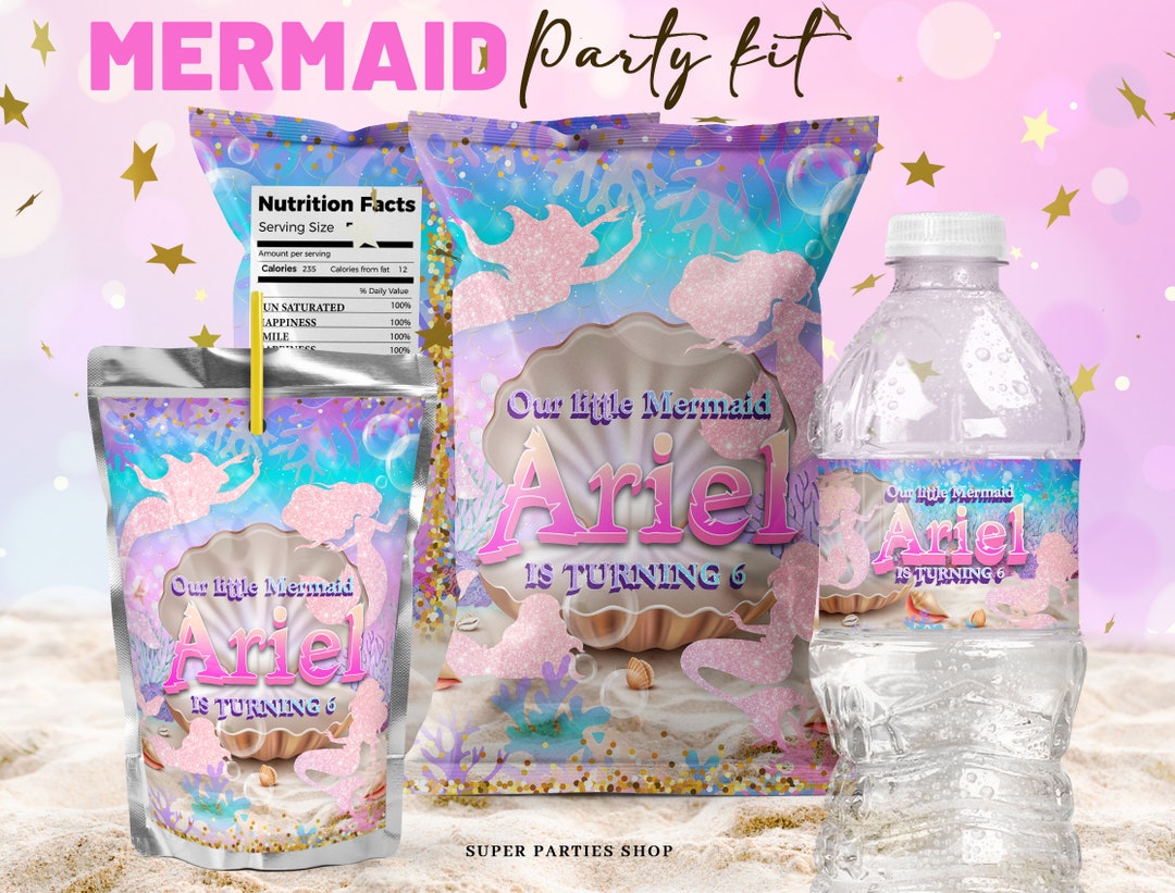 Mermaid Party Bundle Printable ,mermaid Favors, Potato Chip Bag ...