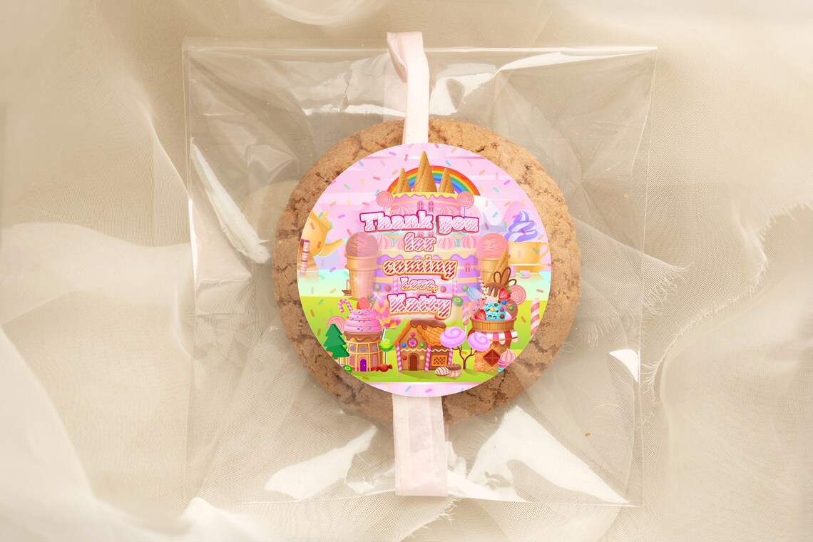 CANDYLAND Thank You Tag Printable Candyland Party Favors Etsy