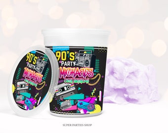 90s Cotton Candy Label Printable Throwback Retro, Love The 80er 90er Jahre, Geburtstag Gold Hip Hop | Party Favors DIGITAL ONLY