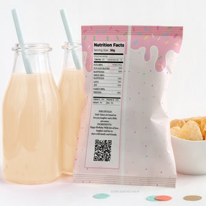 Ice Cream Chip Bags Printable, Snack Treat , Ice Cream Birthday, Ice Cream Label, Candy Bags Wrapper,Sparkles Chips Bags, DIGITAL 0002 image 3