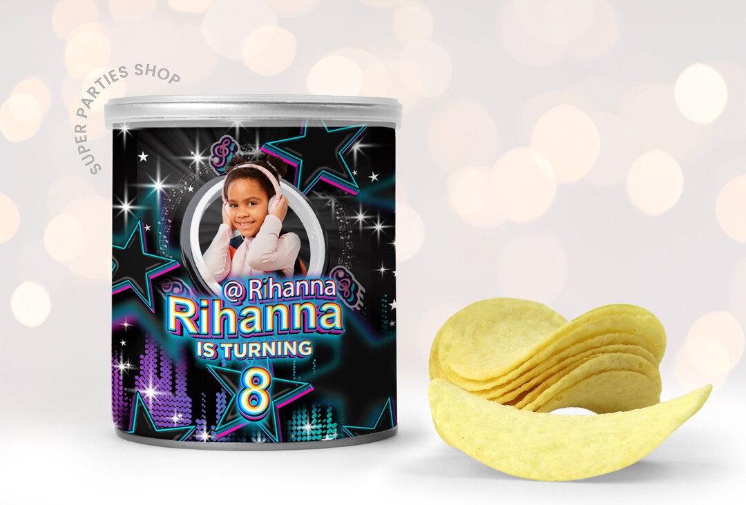 Music CHIPS TUBE LABEL Printable, Music Decoration Music Favor Bag