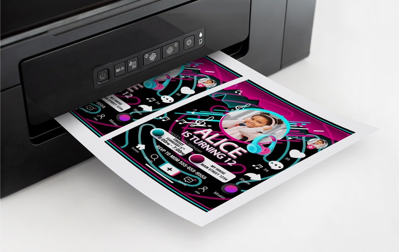 Music Digital invitation printable Music Decoration Music Etsy