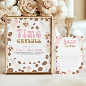 Editable Cookie & Milk Time Capsule, Cholcolate Chip Birthday, Cookie Baby Shower, Cookie Favor Candy Cookie Birthday Sign, Corjl