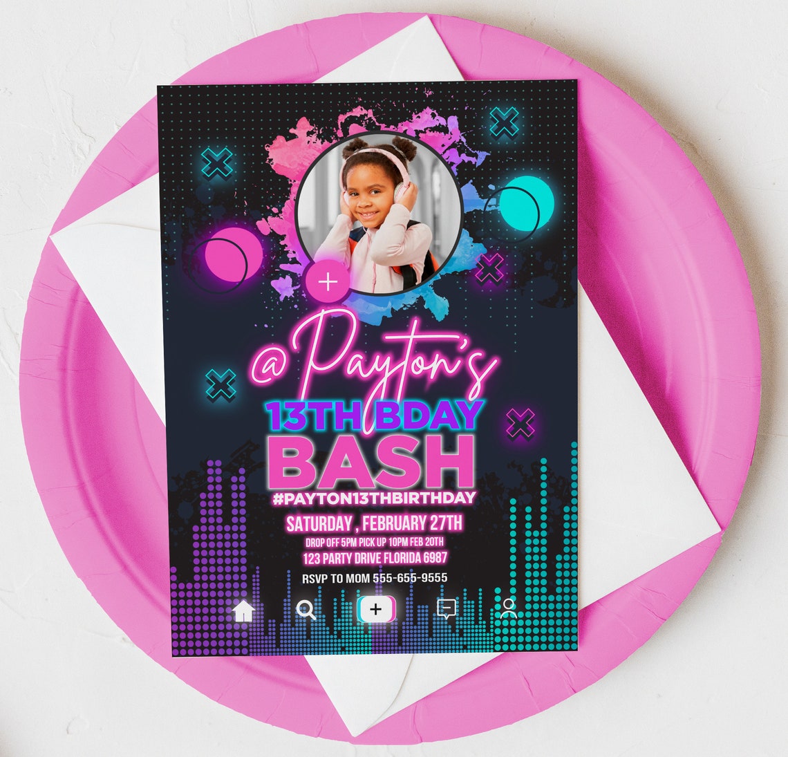 Music Digital Invitation Printable Music Decoration Music Etsy