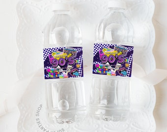 90s Printable Water Bottle label , Throwback Retro, Love The 80's 90's,  Birthday Gold Hip Hop | Party Favors   DIGITAL ONLY