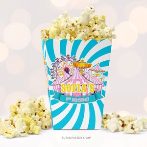 Circus Party Printable Popcorn Template, Circus Tent Birthday Party ...