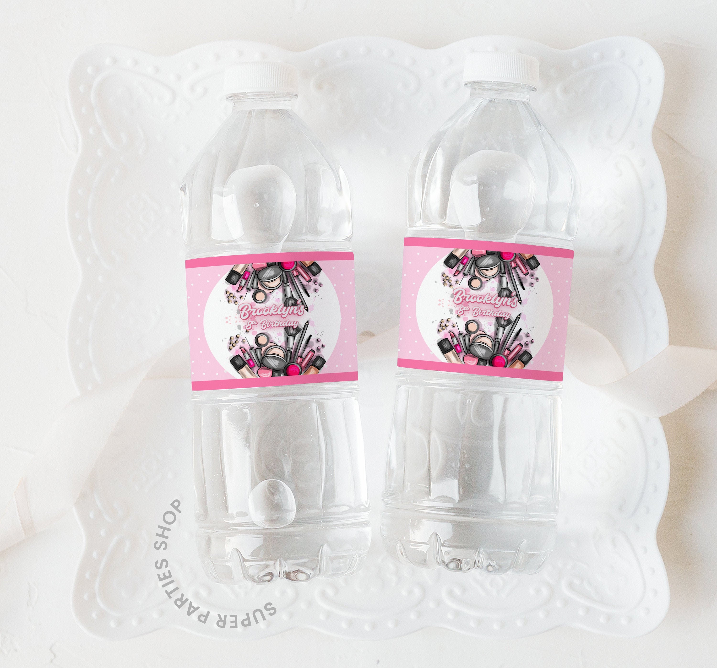 Spa Party Water Bottle Label Printable,Spa Birthday, Girls Spa Day,Makeover,pedicure, Spa Party Decoration DIGITAL