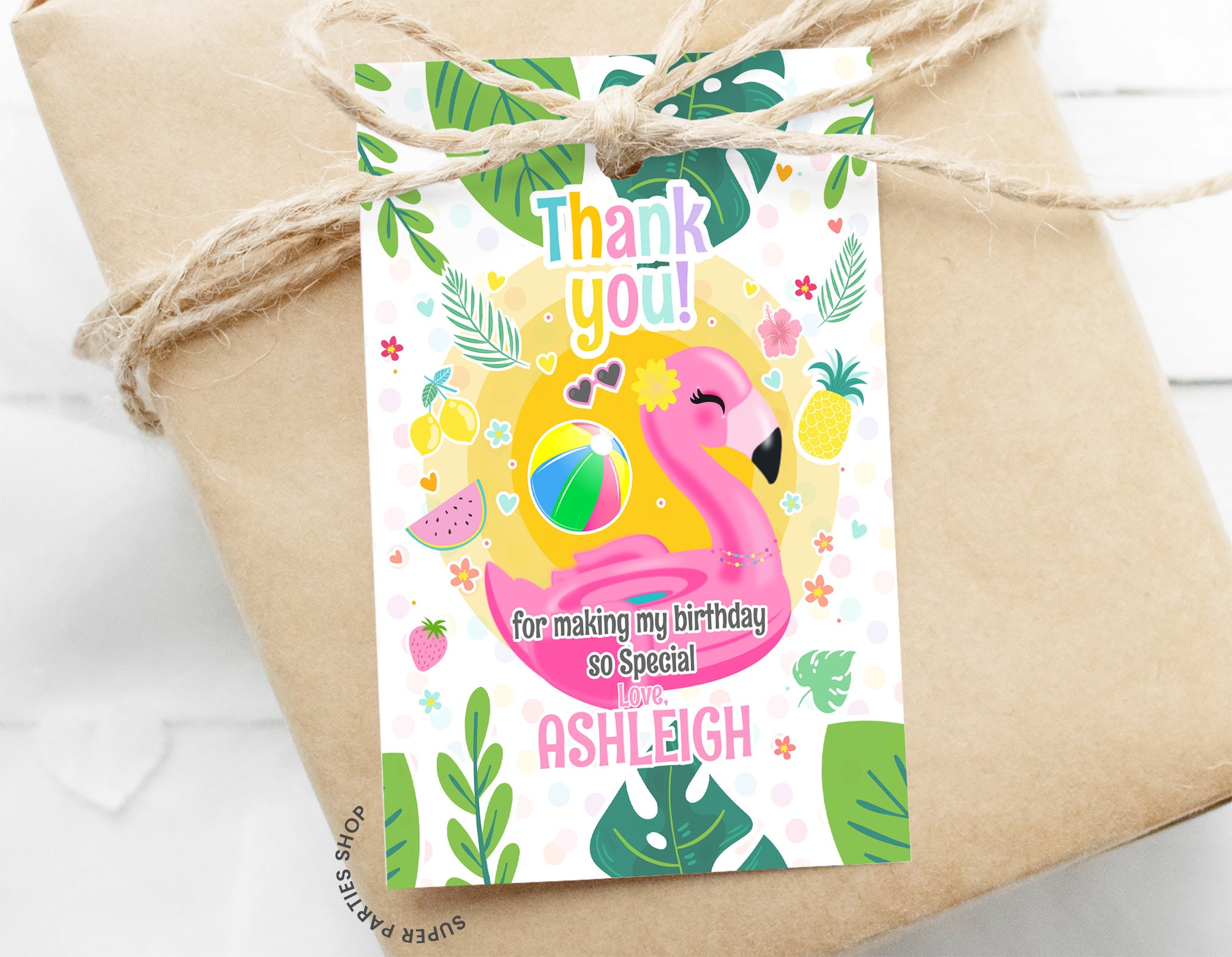Flamingo Favor Tag Labels Printable Favor Bag Label - Etsy
