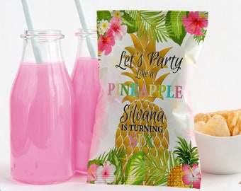 Aloha Pineapple Chip bag Printable, Pineapple Favor decor, Pineapple Labels, Aloha Pineapple, Party Like a Pineapple Only Digital