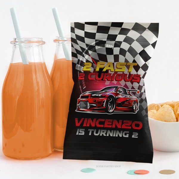 Race Cars Chip Bags Printable, Snack Treat, Roadster Birthday, Racing Label, Candy Bags Wrapper,Go Kart Chips Bags,  Girl DIGITAL ONLY